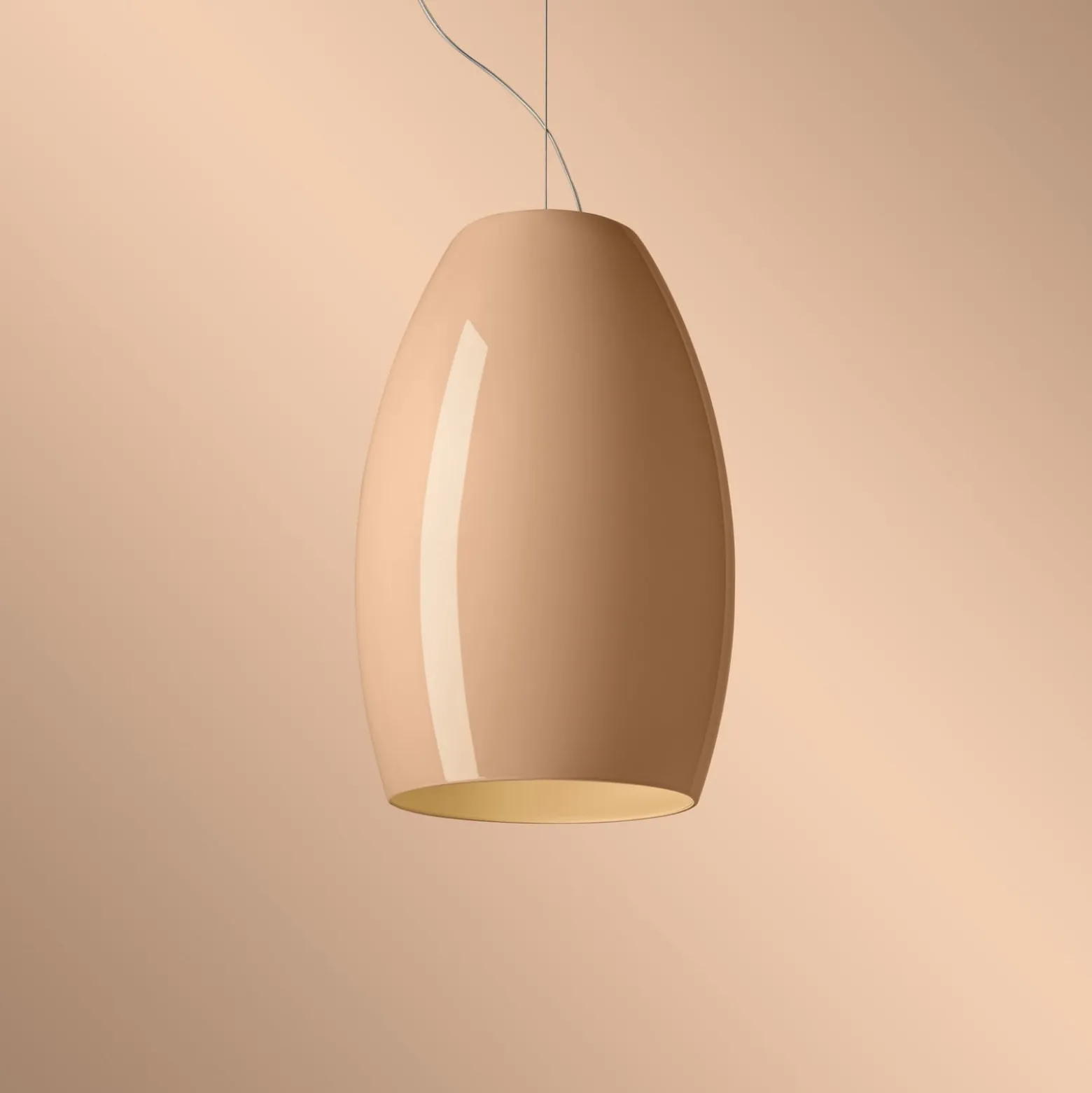 Foscarini LED-Hängelampe Buds 1, beige, Ø 26 cm, DALI