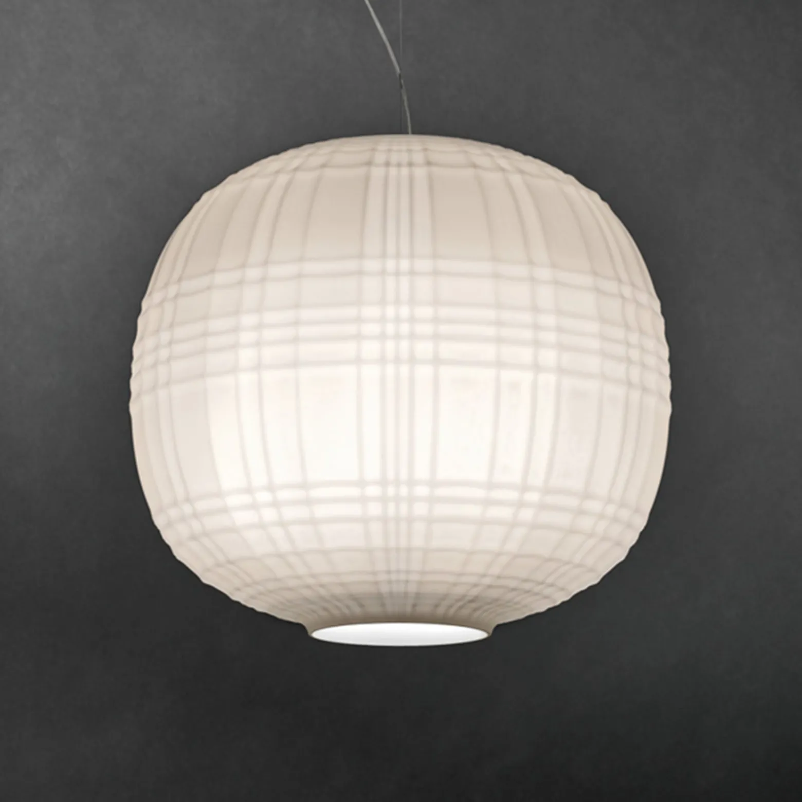 Foscarini Tartan LED-Hängeleuchte, weiß