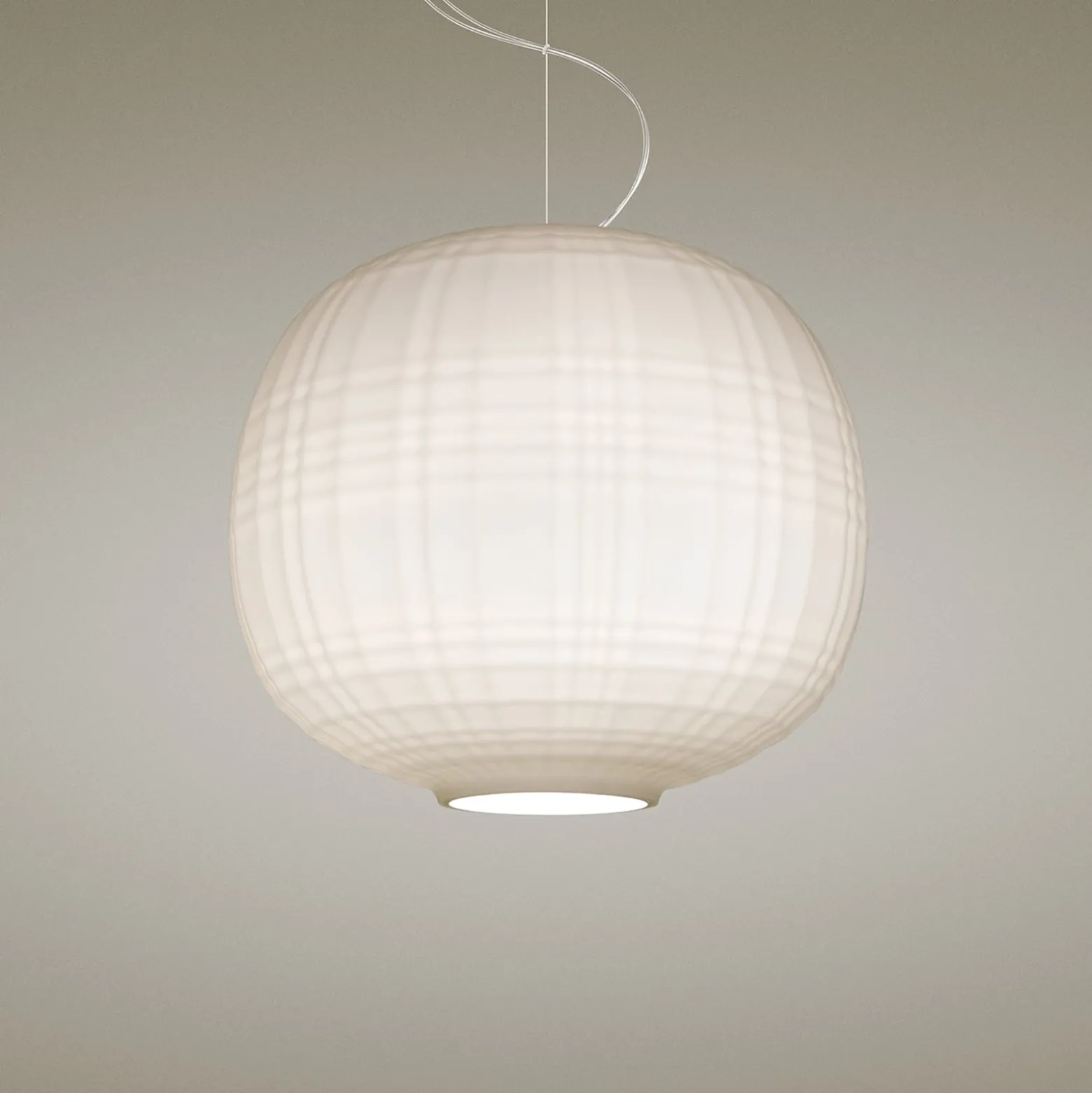 Foscarini Tartan LED-Hängeleuchte, weiß