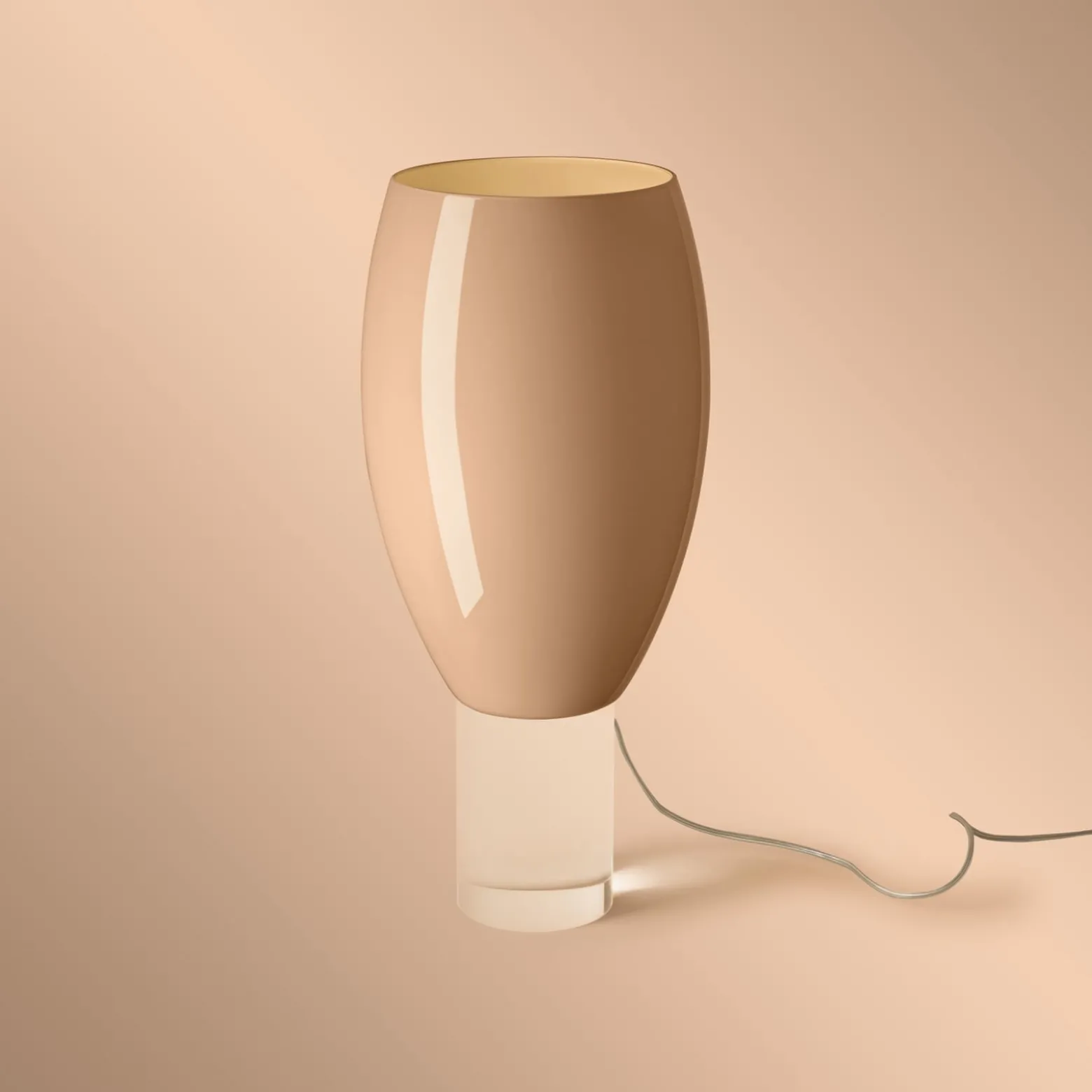 Foscarini Tischleuchte Buds 1, cipria, Glas, Kunststoff