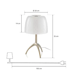Foscarini Tischleuchte Lumiere 30, 35cm, Blasenglas, ein/aus