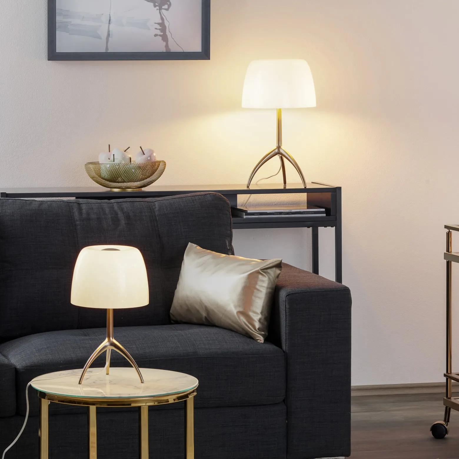 Foscarini Tischleuchte Lumiere 30, 35cm, Blasenglas, ein/aus