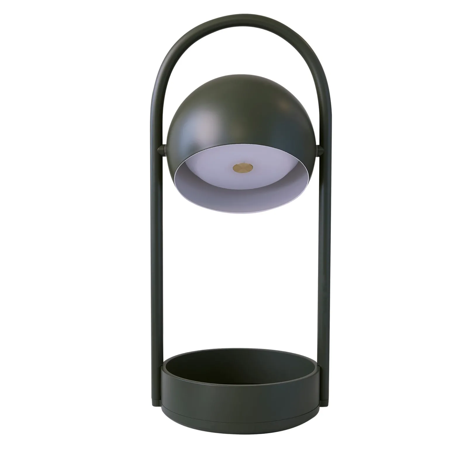 FRANDSEN LED-Akku-Tischlampe Ball Portable, olivgrün, Stahl