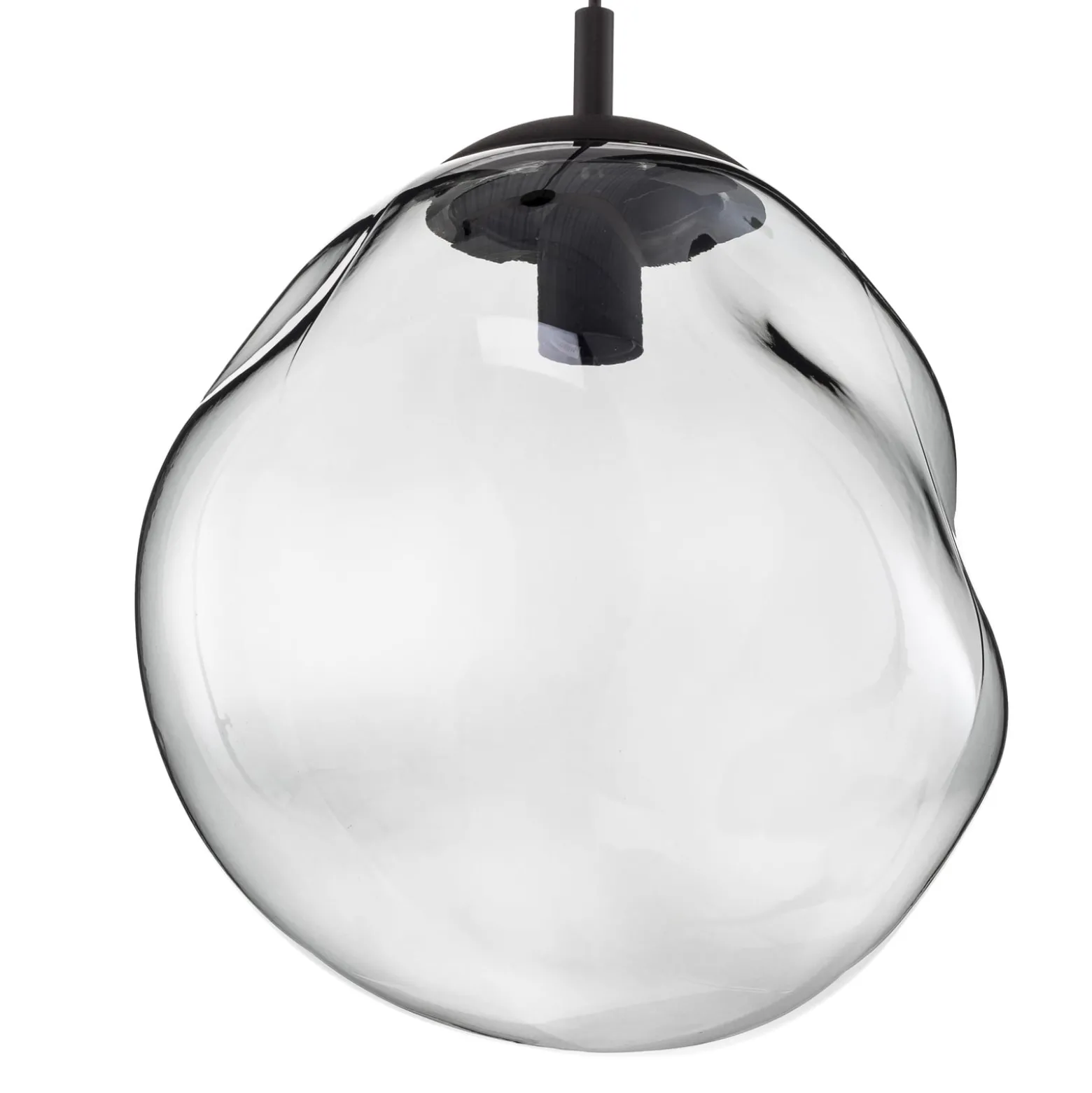 Glas-Hängeleuchte Sol, Ø 35cm, schwarz/rauchgrau
