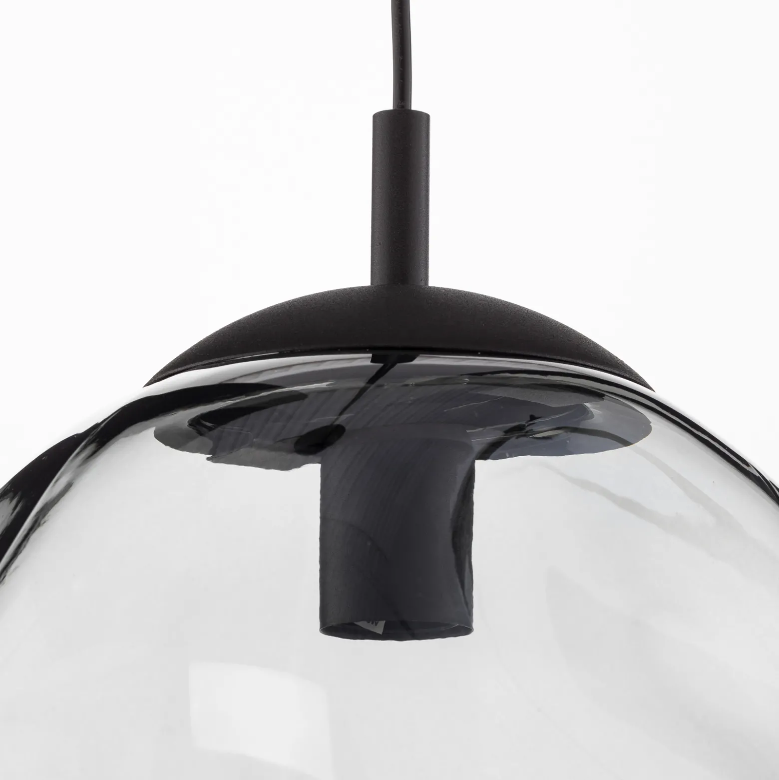 Glas-Hängeleuchte Sol, Ø 35cm, schwarz/rauchgrau