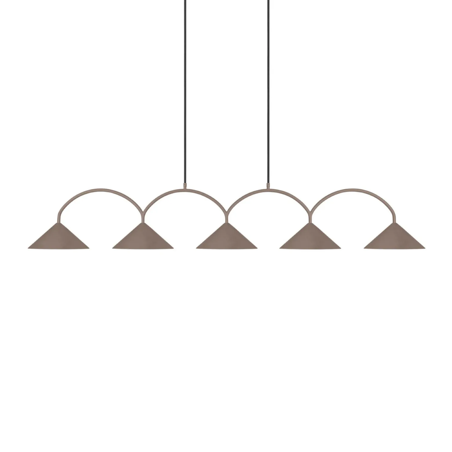 Globen Lighting Hängelampe CURVE, Länge 165 cm, braun 5-flg.