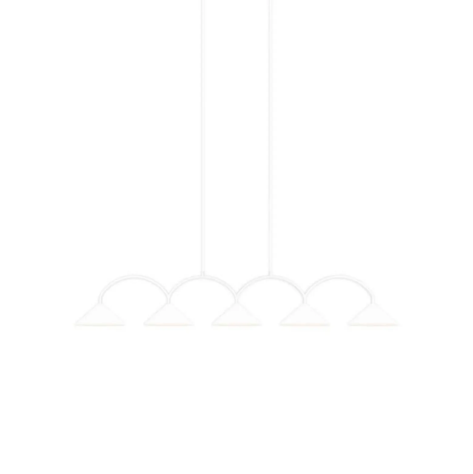 Globen Lighting Hängelampe CURVE 5, weiß, 5-flg., 165 cm