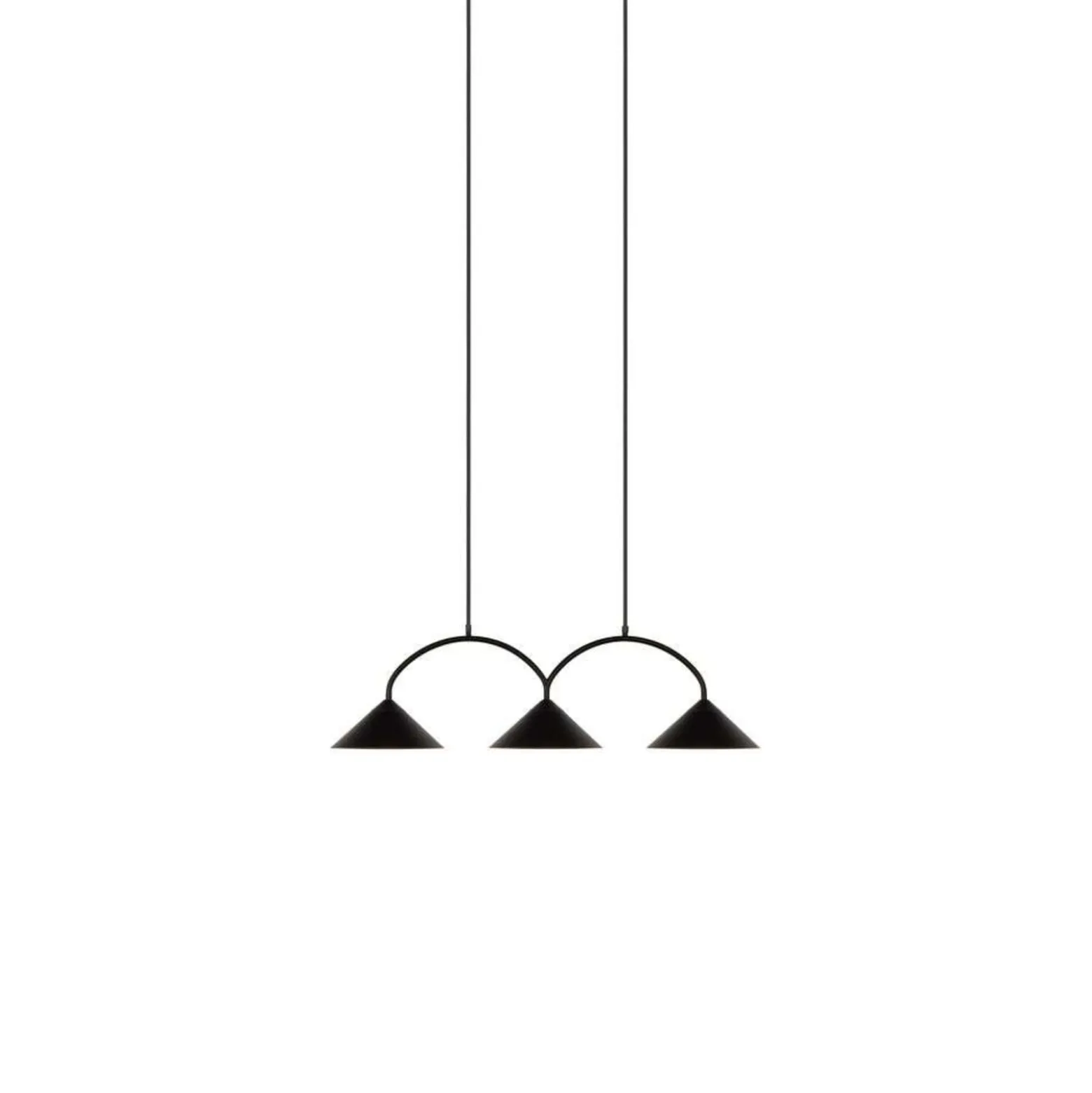 Globen Lighting Hängelampe CURVE 3, schwarz, 3-flg., 95 cm