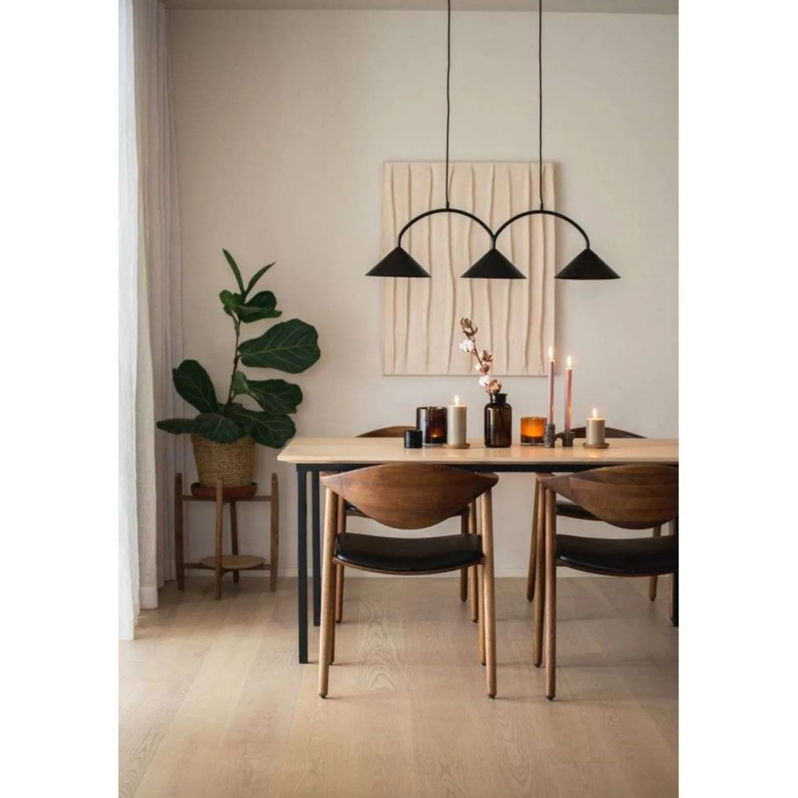 Globen Lighting Hängelampe CURVE 3, schwarz, 3-flg., 95 cm