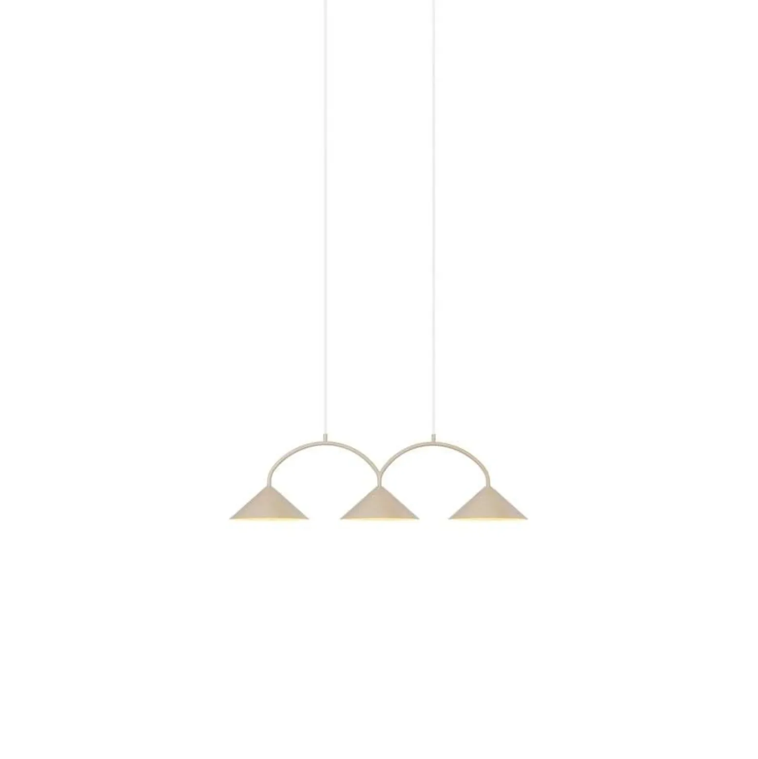 Globen Lighting Hängelampe CURVE 3, beige, 3-flg., 95 cm