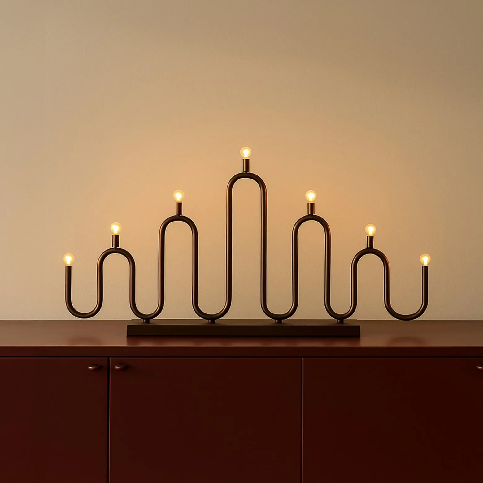 Globen Lighting Kerzenleuchter Noel 7, bronze, Breite 76 cm