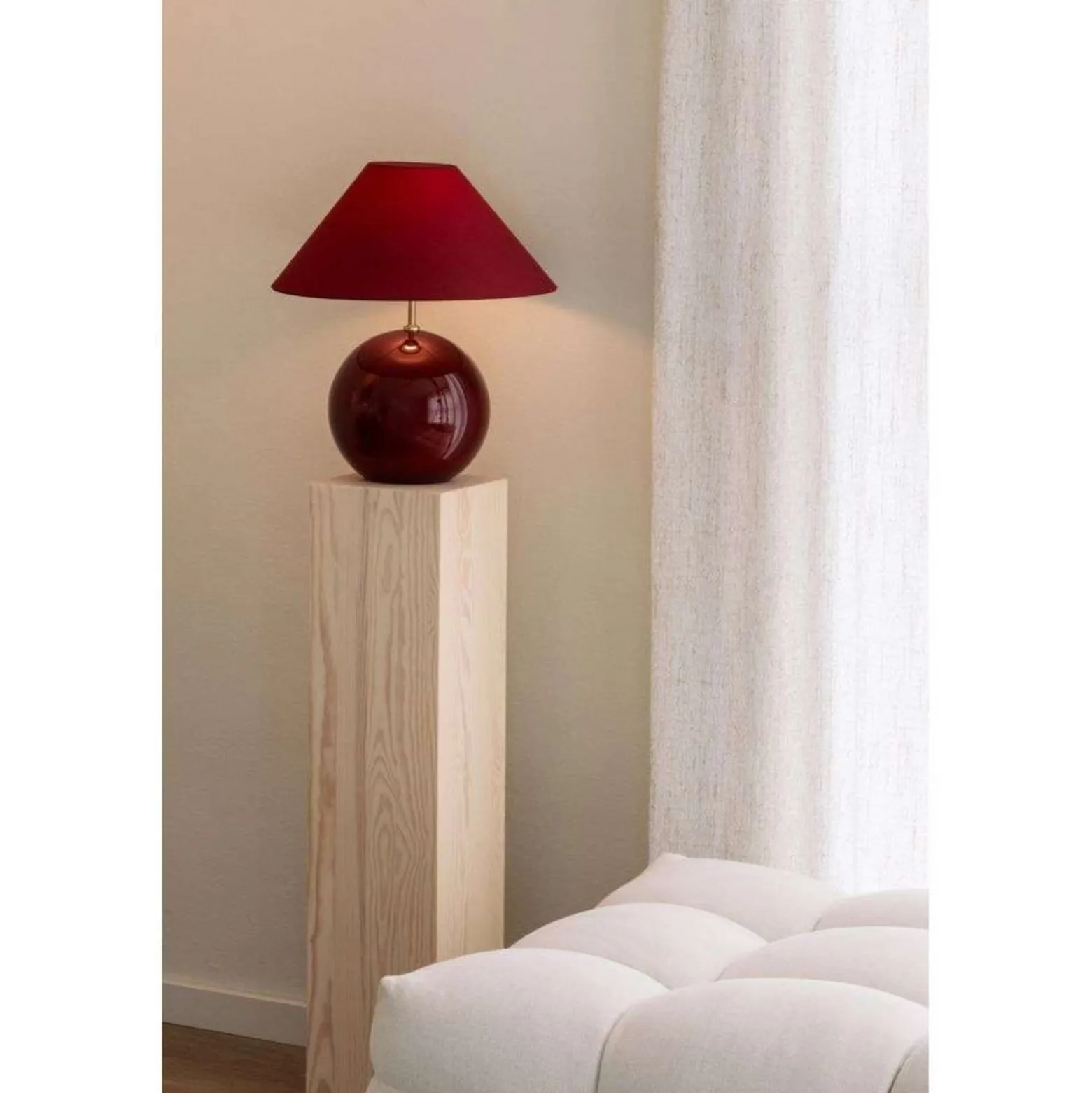 Globen Lighting Tischleuchte IRIS, dunkelrot, Höhe 39 cm