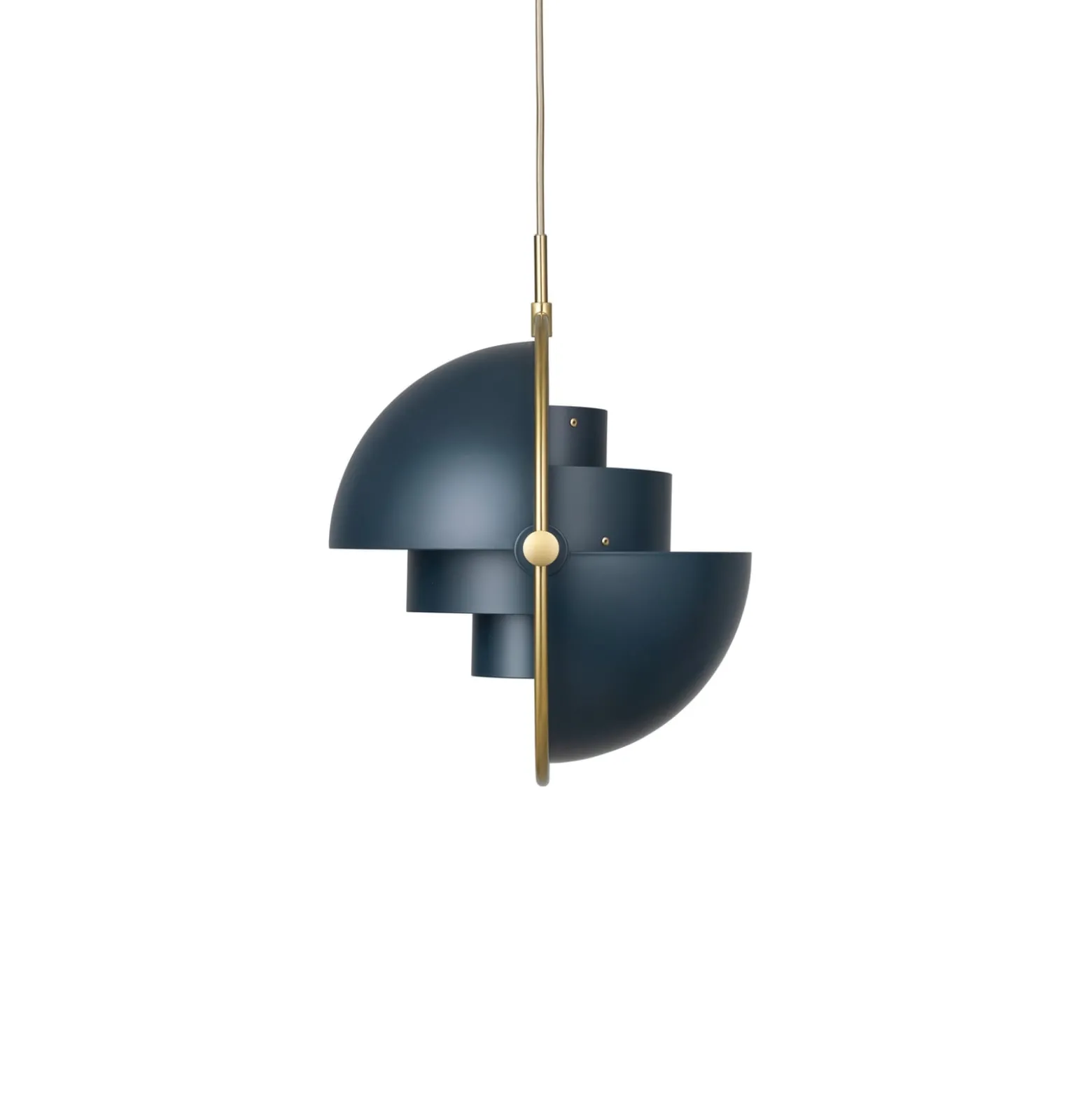GUBI Hängeleuchte Multi-Lite, Ø 36 cm, messing/dunkelblau