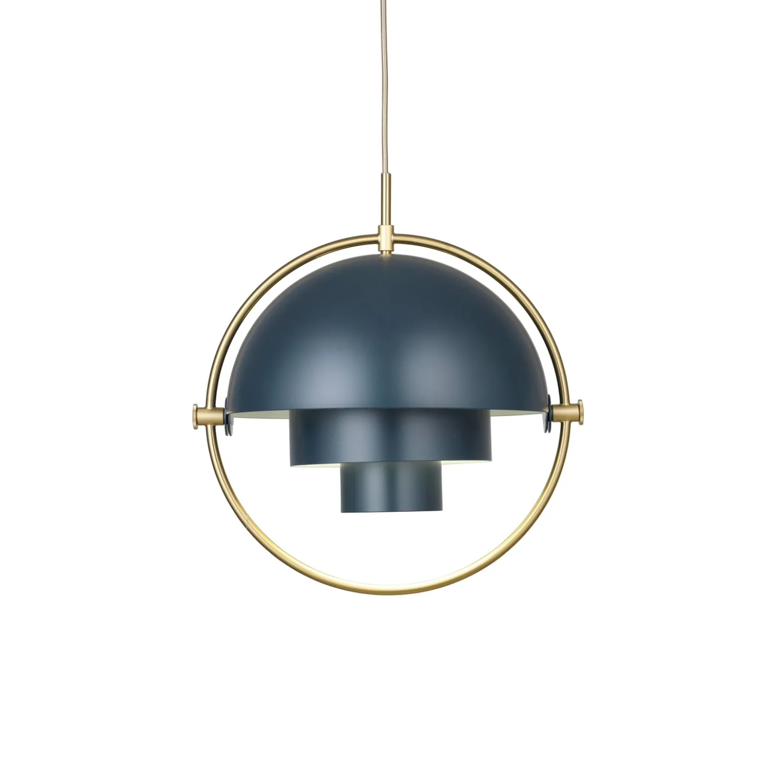 GUBI Hängeleuchte Multi-Lite, Ø 36 cm, messing/dunkelblau