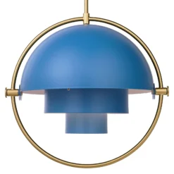 GUBI Hängeleuchte Multi-Lite, Ø 36 cm, messing/blau