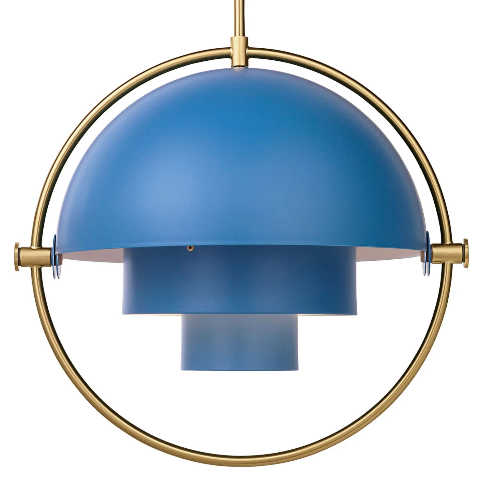 GUBI Hängeleuchte Multi-Lite, Ø 36 cm, messing/blau