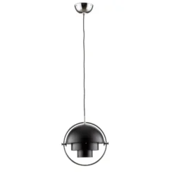 GUBI Hängeleuchte Multi-Lite, Ø 27 cm, chrom/schwarz