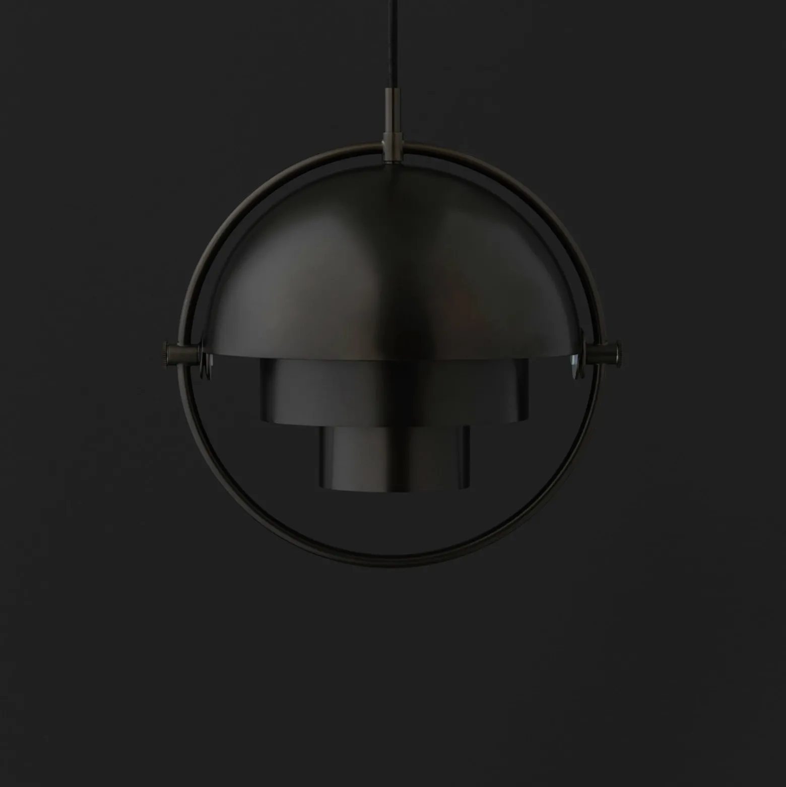 GUBI Hängeleuchte Multi-Lite, Ø 36 cm, schwarz/schwarz
