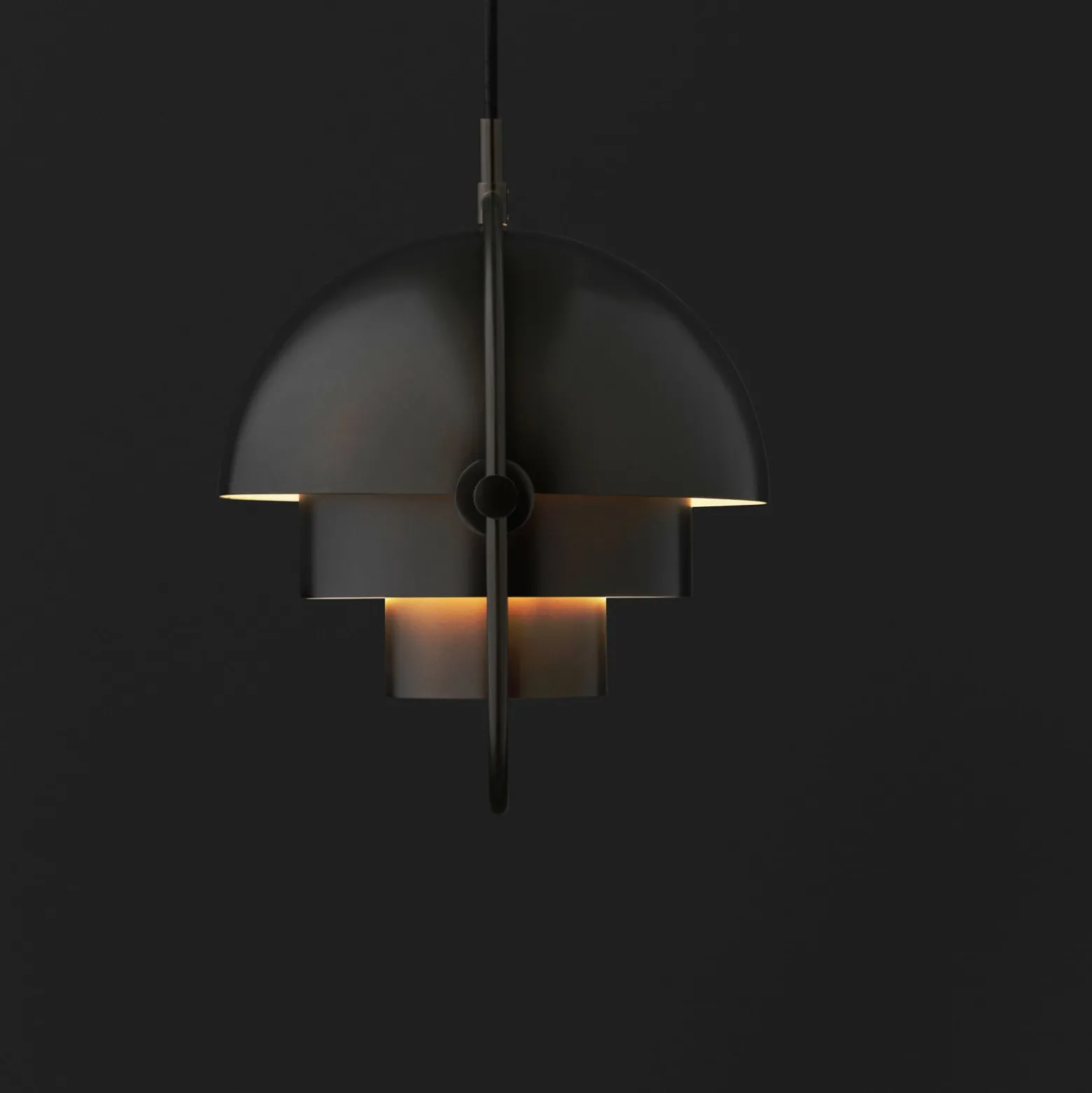 GUBI Hängeleuchte Multi-Lite, Ø 36 cm, schwarz/schwarz