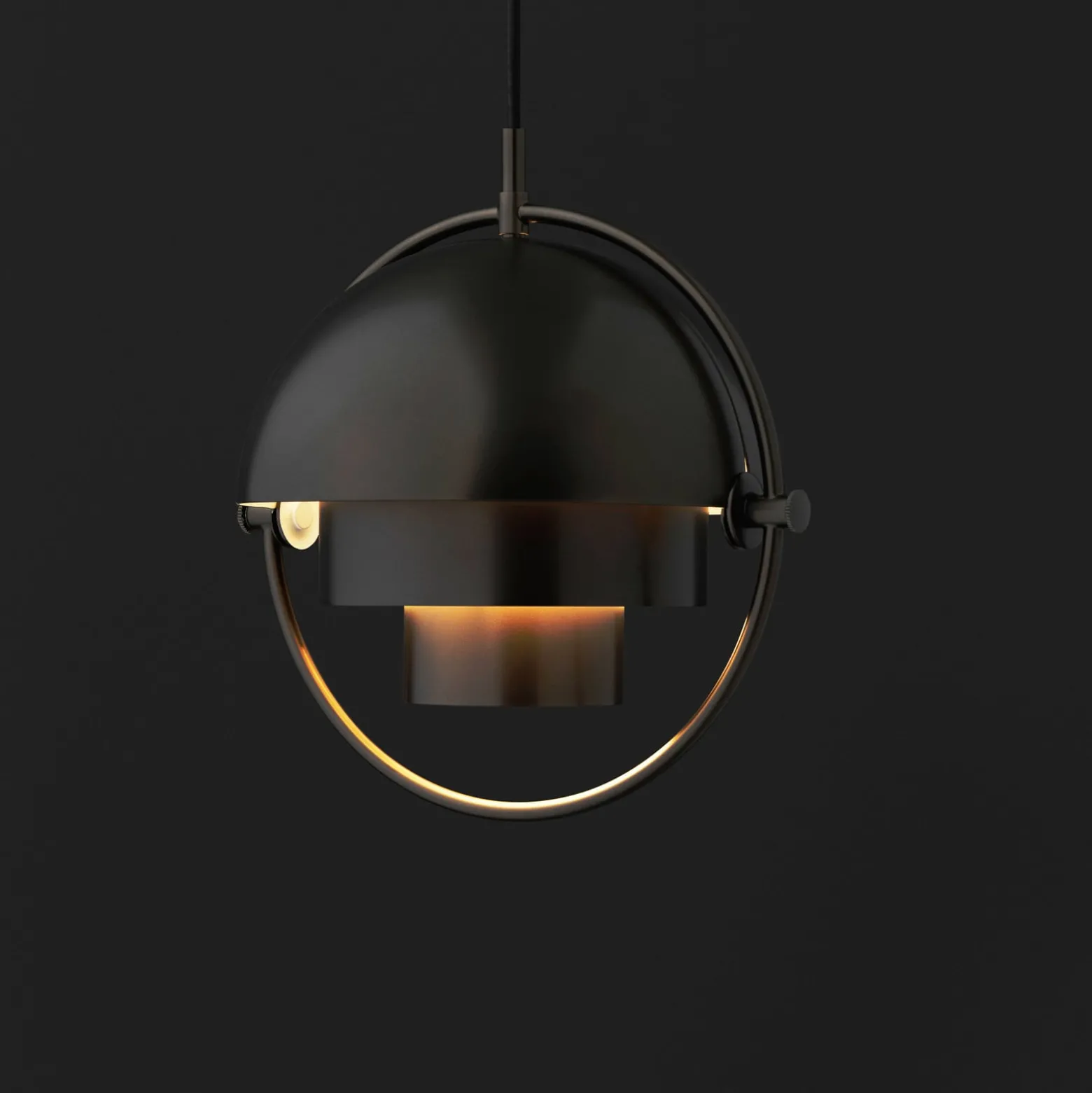 GUBI Hängeleuchte Multi-Lite, Ø 36 cm, schwarz/schwarz