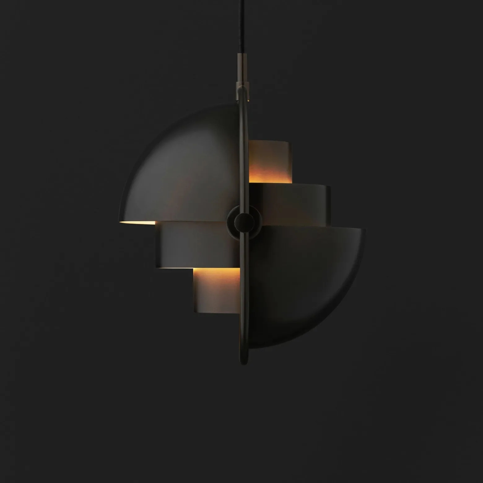 GUBI Hängeleuchte Multi-Lite, Ø 36 cm, schwarz/schwarz
