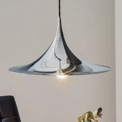 GUBI Hängeleuchte Semi, Ø 47 cm, chrom