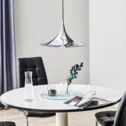 GUBI Hängeleuchte Semi, Ø 47 cm, chrom