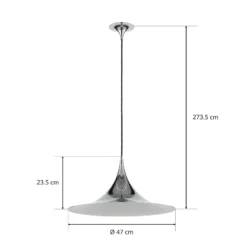 GUBI Hängeleuchte Semi, Ø 47 cm, chrom
