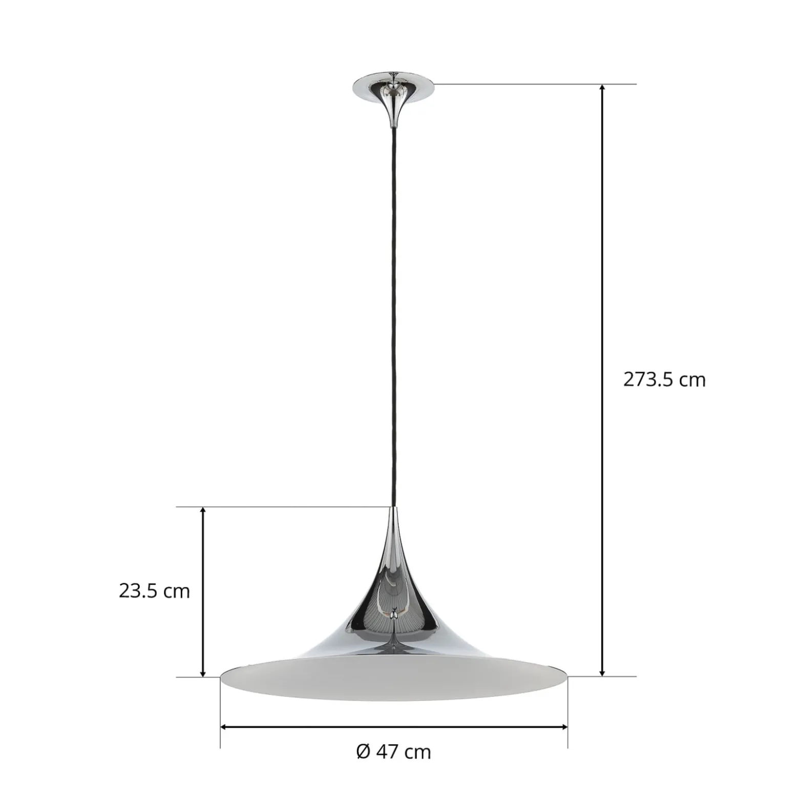 GUBI Hängeleuchte Semi, Ø 47 cm, chrom