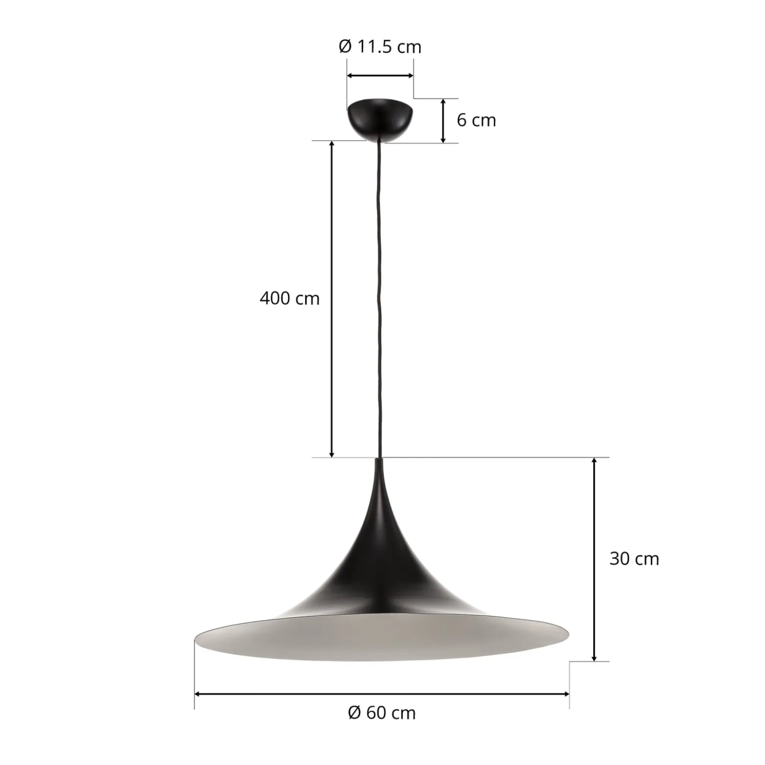 GUBI Hängeleuchte Semi, Ø 60 cm, schwarz