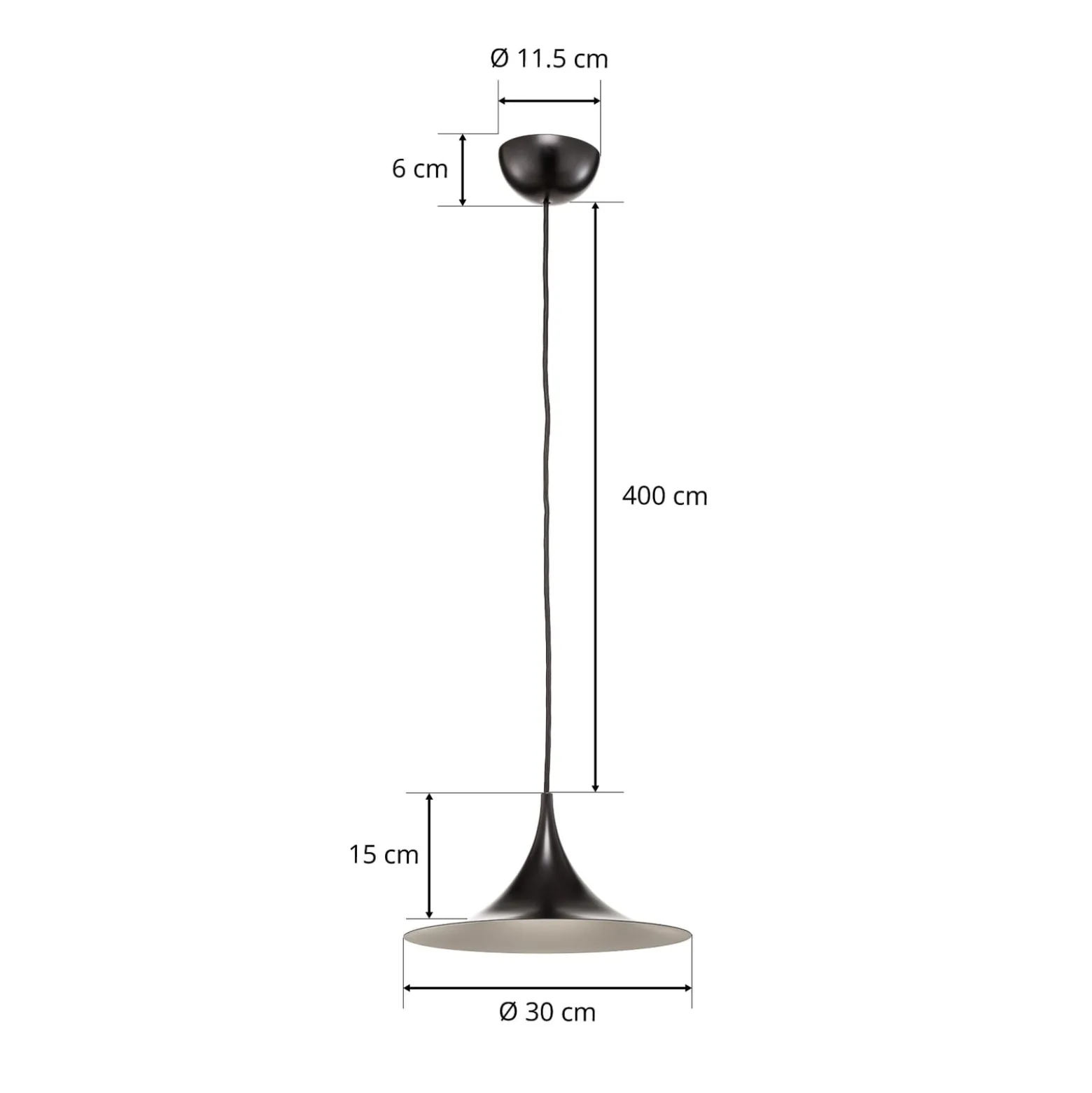GUBI Hängeleuchte Semi, Ø 30 cm, schwarz