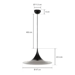 GUBI Hängeleuchte Semi, Ø 47 cm, schwarz