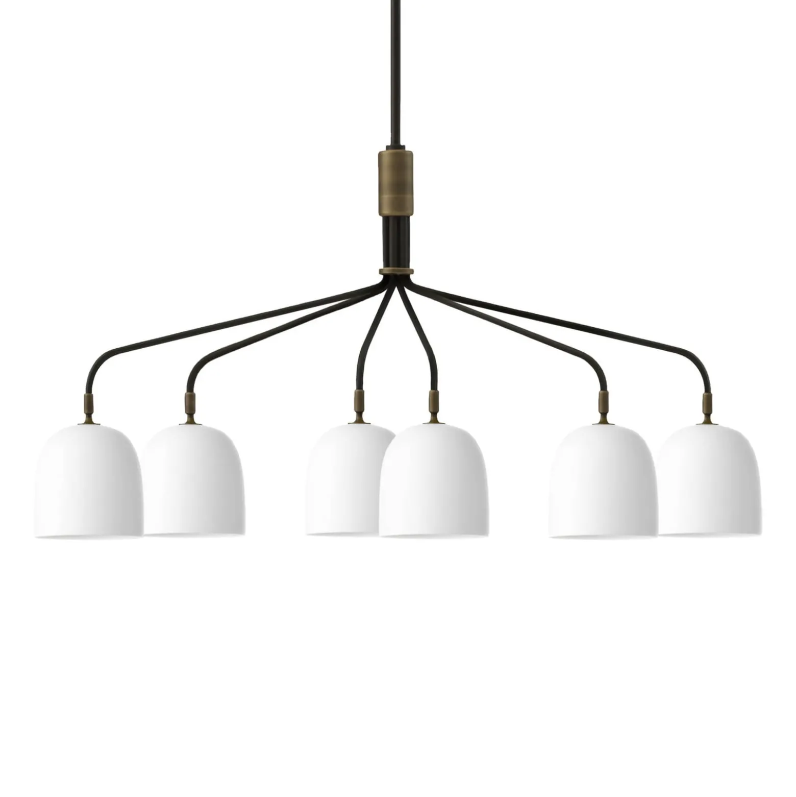 GUBI Kronleuchter Howard 6-flammig 134x73 cm gunmetal/weiß