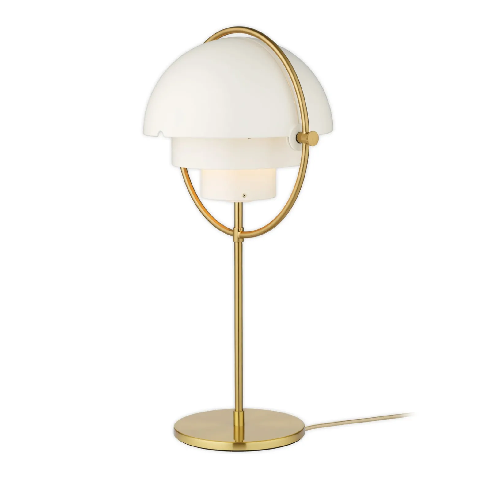 GUBI Tischleuchte Multi-Lite, Höhe 50 cm, messing/weiß