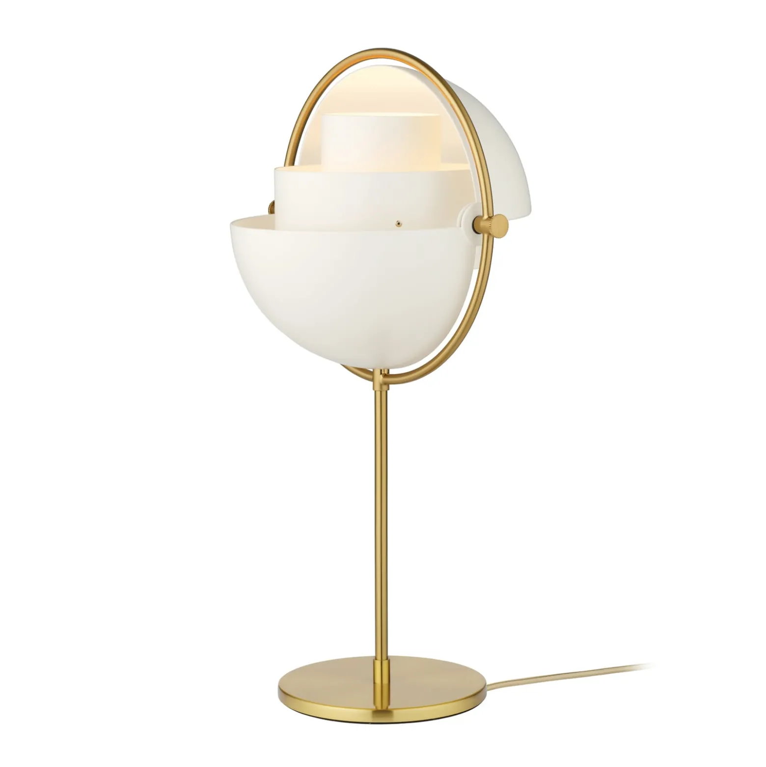 GUBI Tischleuchte Multi-Lite, Höhe 50 cm, messing/weiß