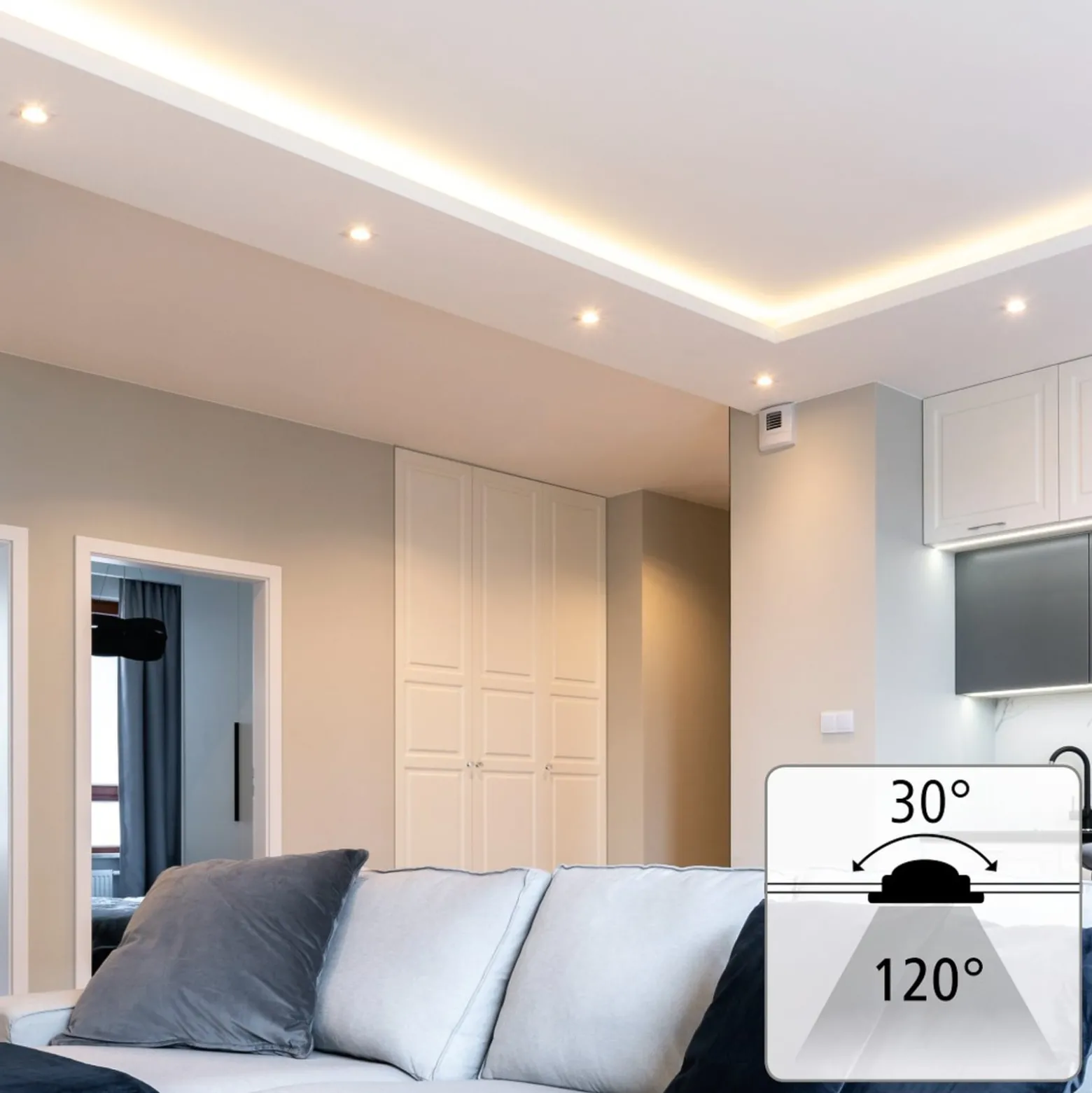 Hama WLAN Einbauspot, App-Steuerung CCT 3er nickel
