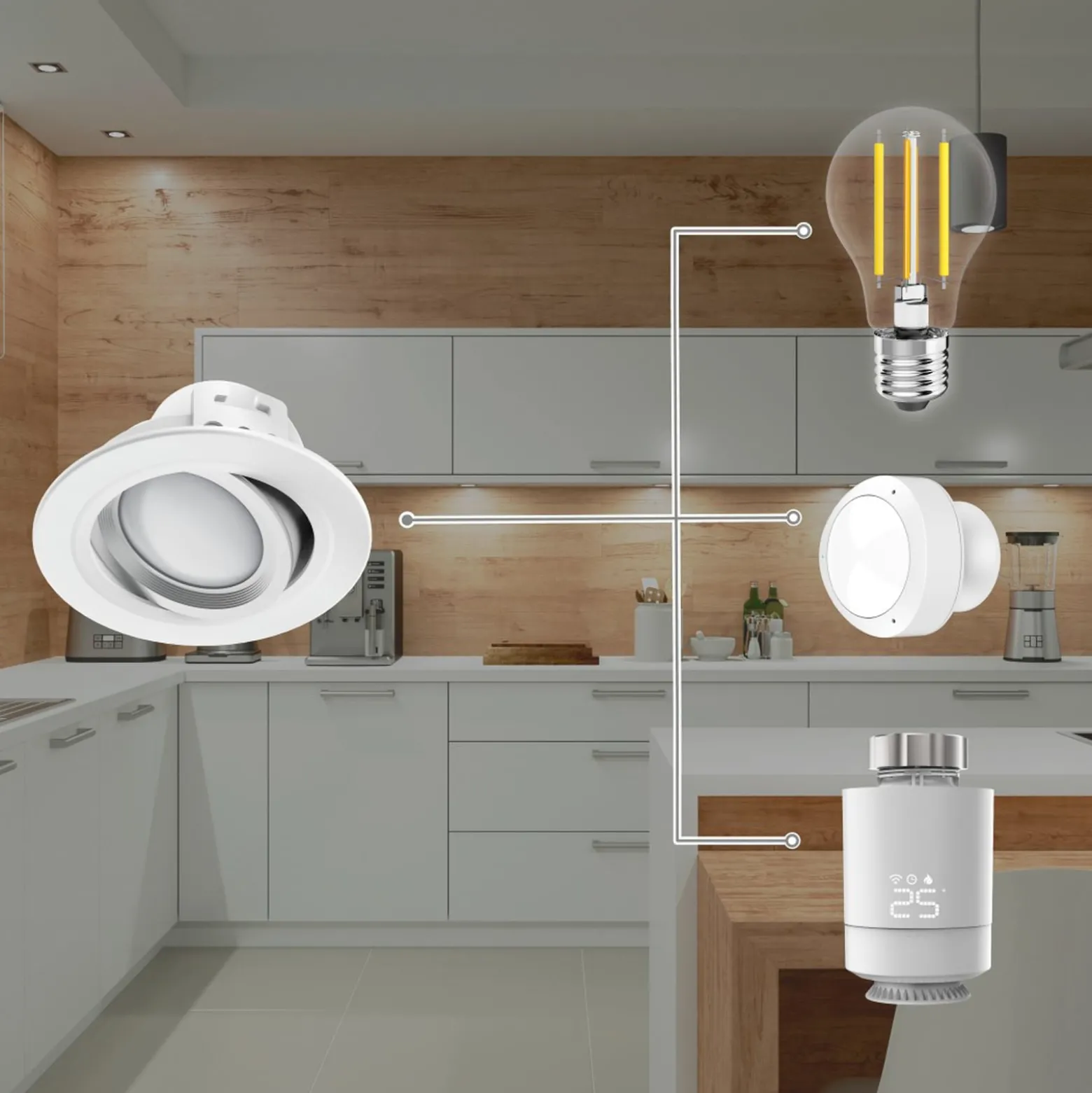 Hama WLAN LED-Einbauspot, App-Steuerung CCT nickel