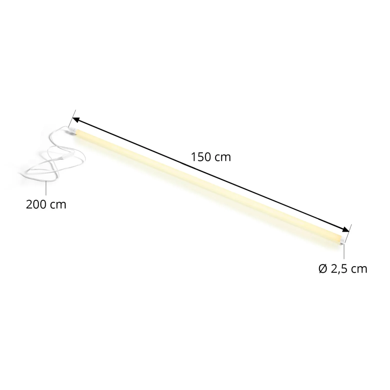 HAY LED-Röhre Neon Tube, warmweiß, PVC, Länge 1,5 m, Stecker
