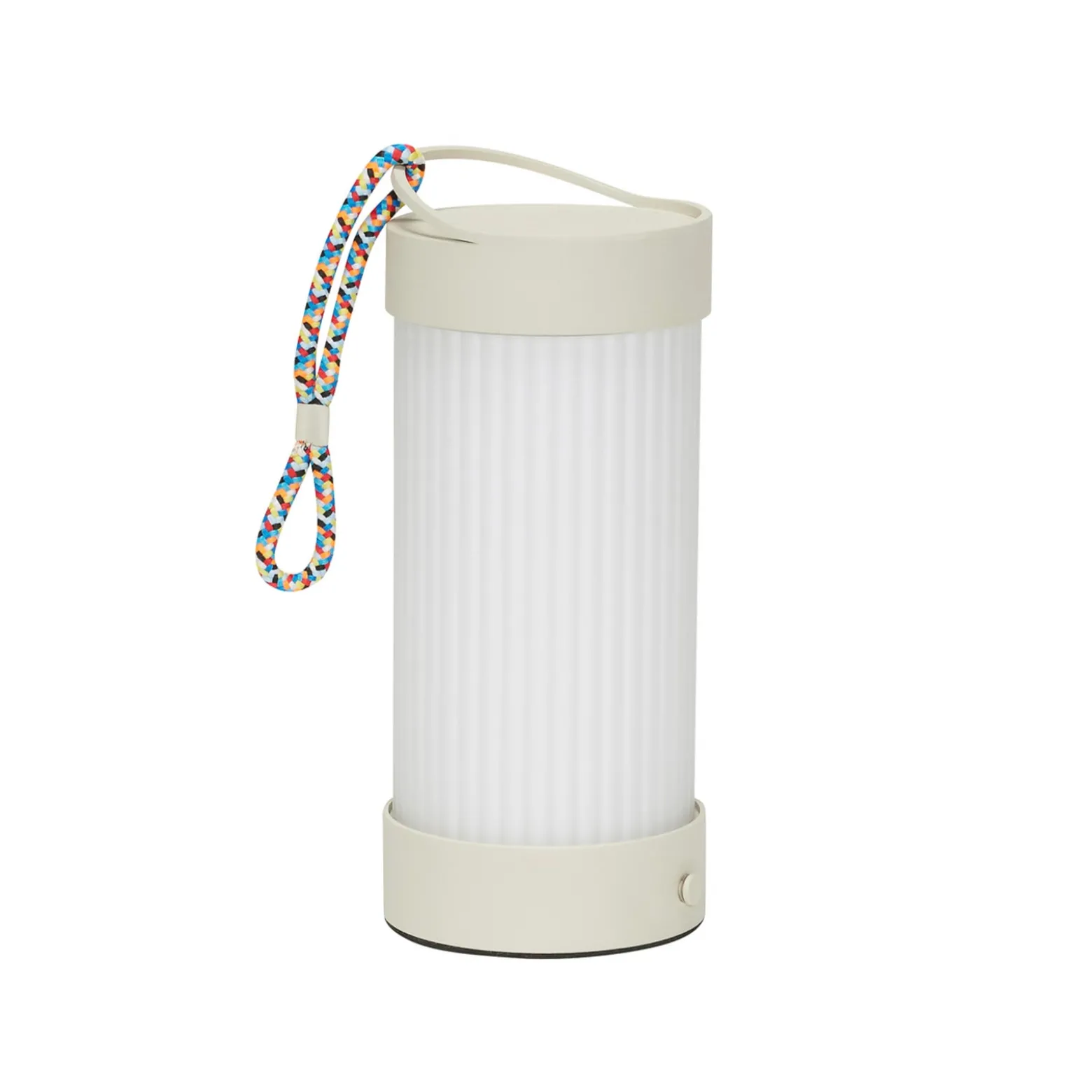 HÜBSCH LED-Akku-Tischleuchte Camp, sand, Glas, Eisen, IP44