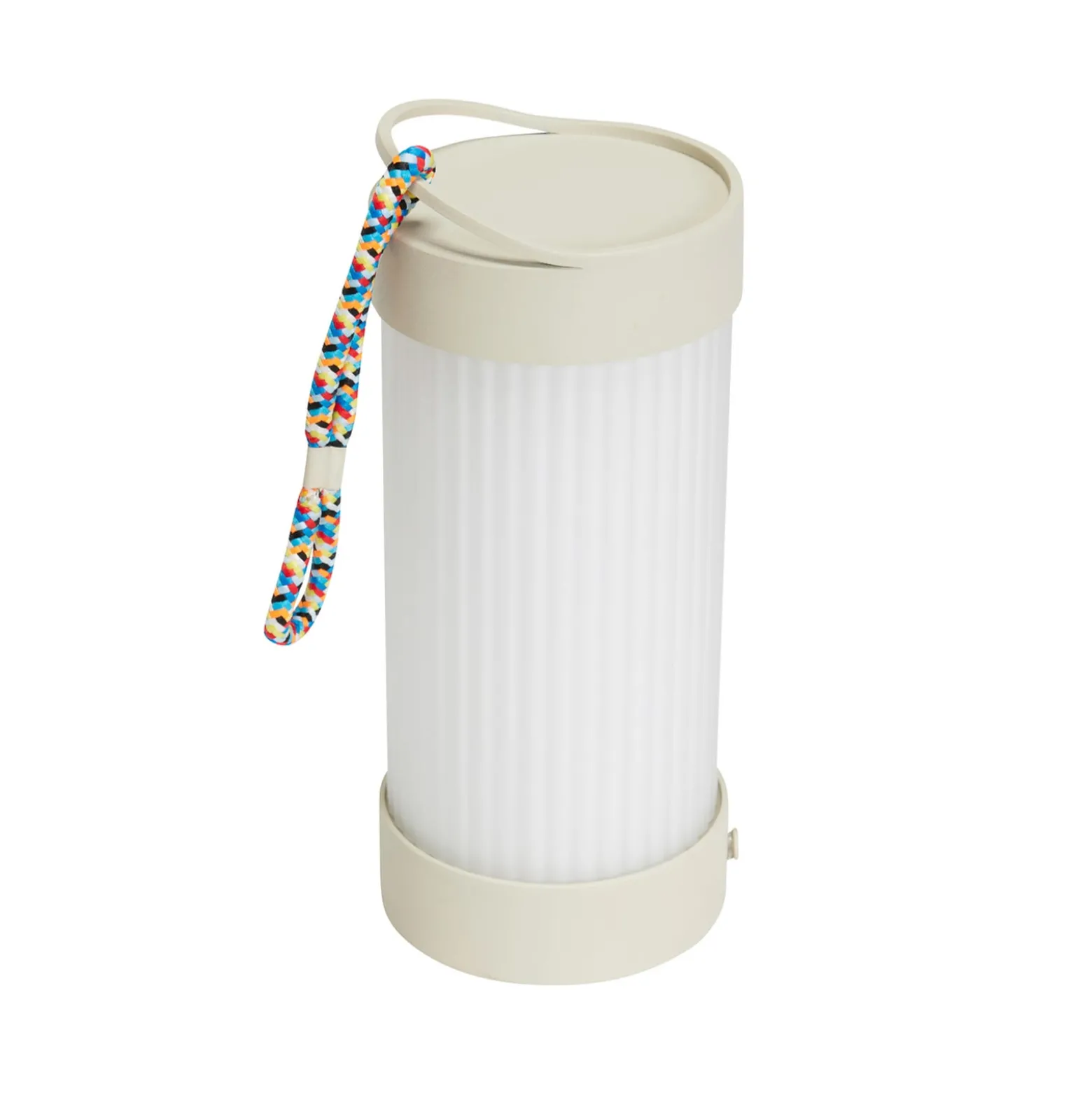 HÜBSCH LED-Akku-Tischleuchte Camp, sand, Glas, Eisen, IP44