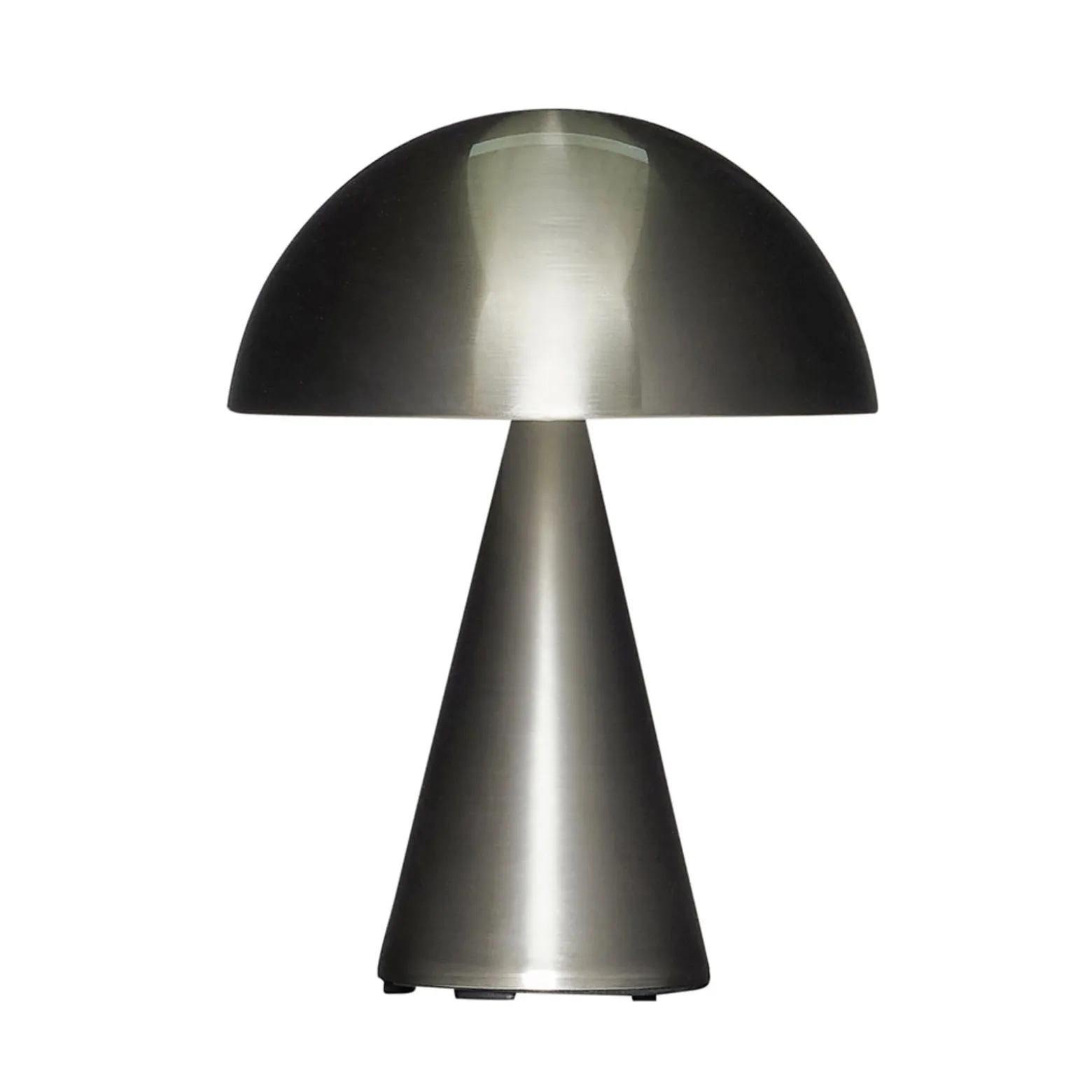 HÜBSCH LED-Akku-Tischleuchte Mush, nickel, IP44, dimmbar