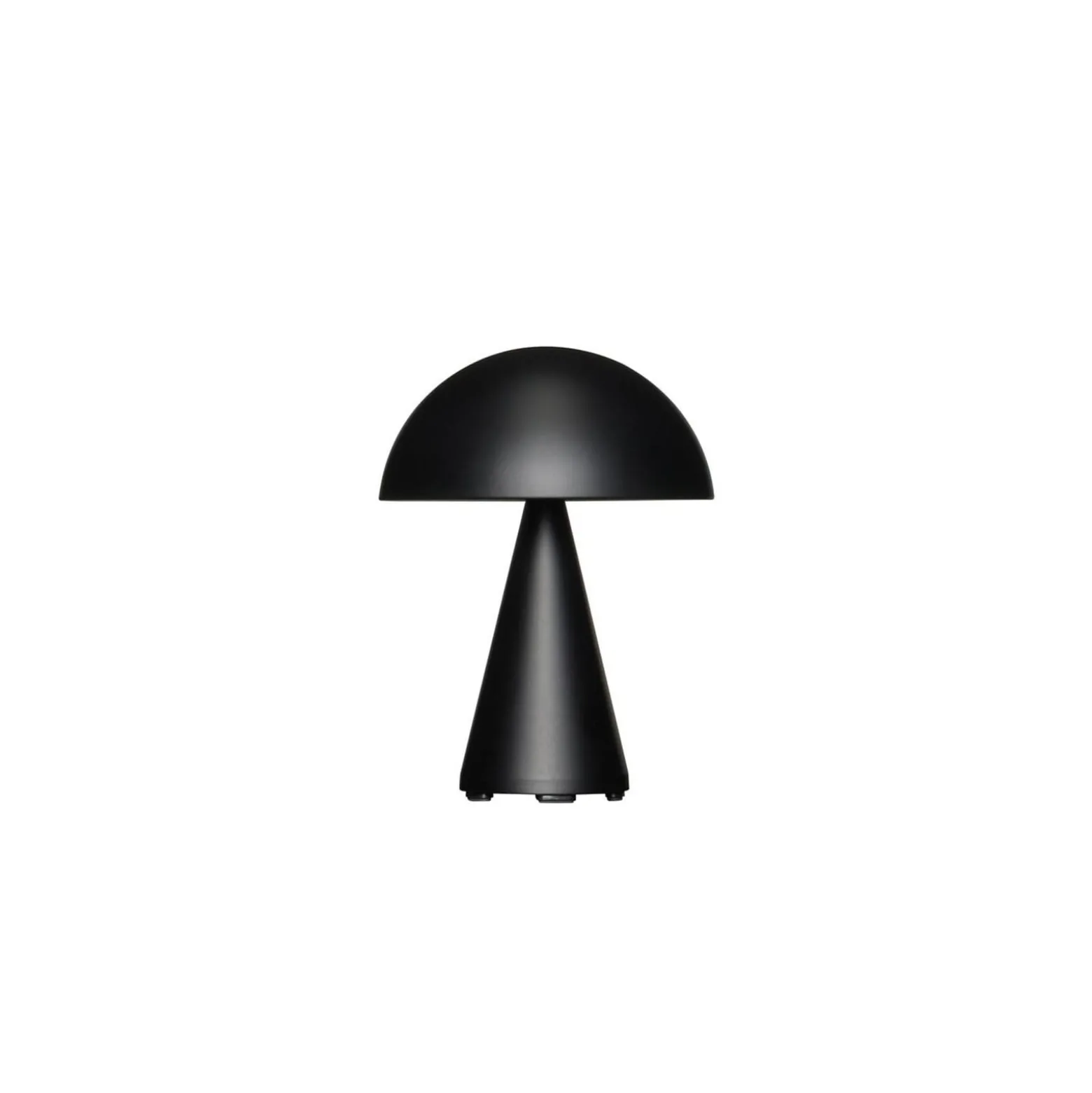 HÜBSCH LED-Akku-Tischleuchte Mush, schwarz matt, Höhe 20 cm
