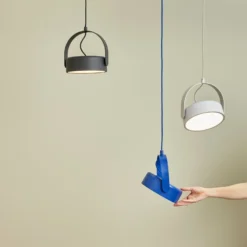 HÜBSCH LED-Hängeleuchte Stage, grau, Eisen, 3.000 K