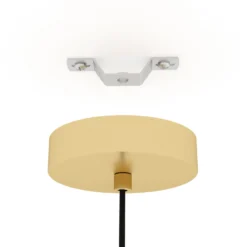 Hängelampe Caprarola, Ø 20 cm, sandfarben, Glas/Metall