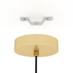Hängelampe Caprarola, Ø 20 cm, sandfarben, Glas/Metall