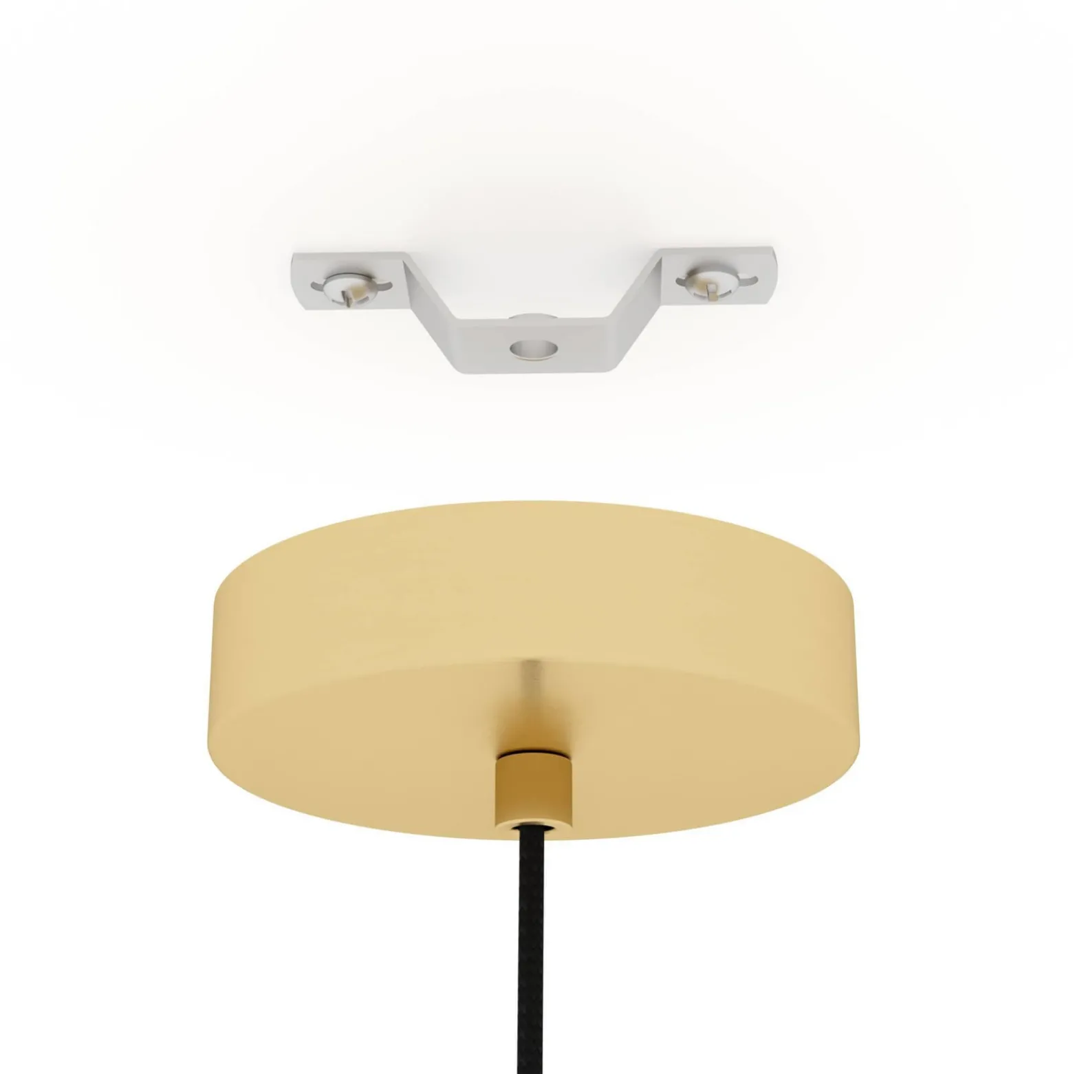 Hängelampe Caprarola, Ø 20 cm, sandfarben, Glas/Metall