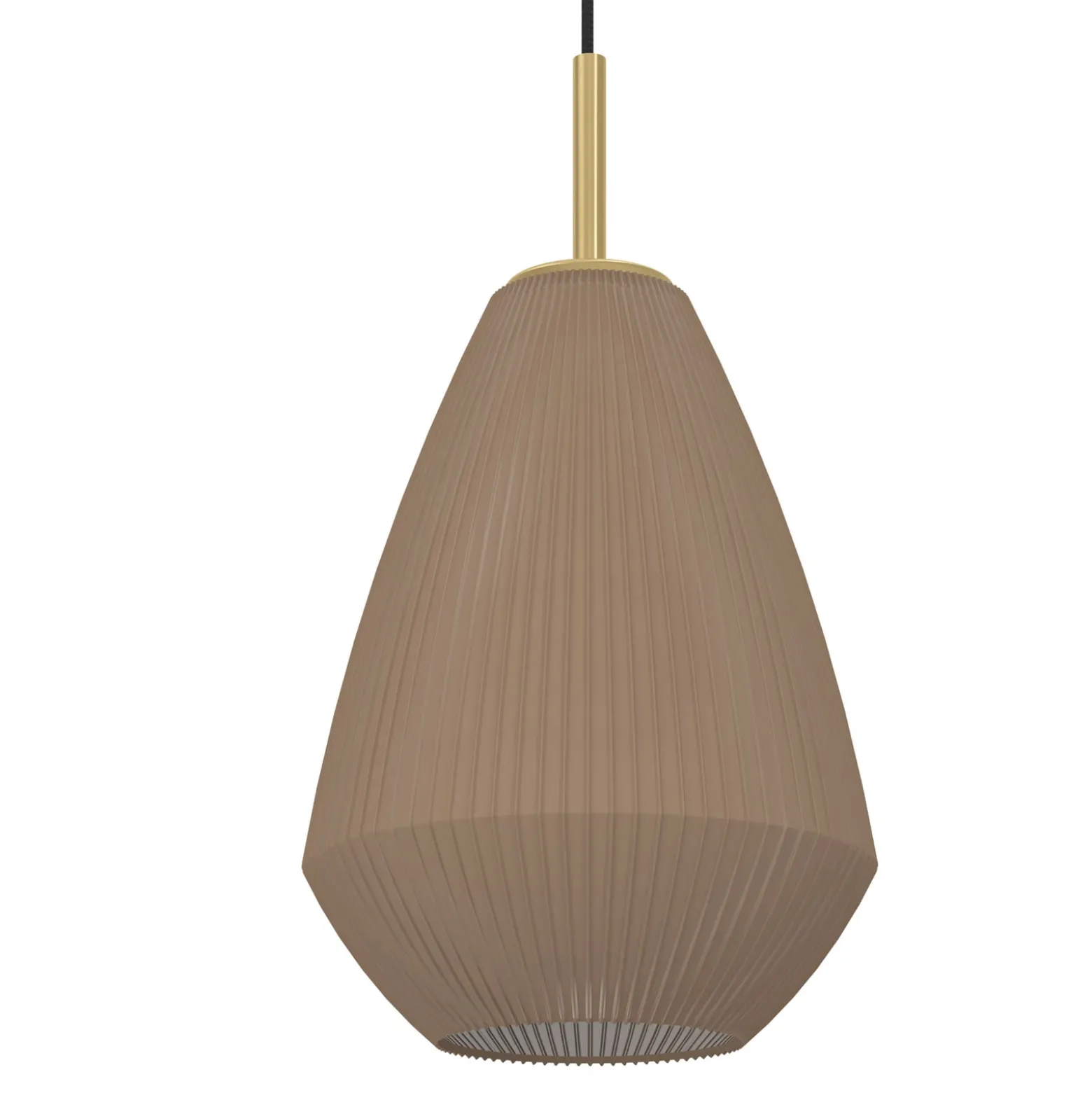Hängelampe Caprarola, Länge 90 cm, sandfarben, 3-flg., Glas