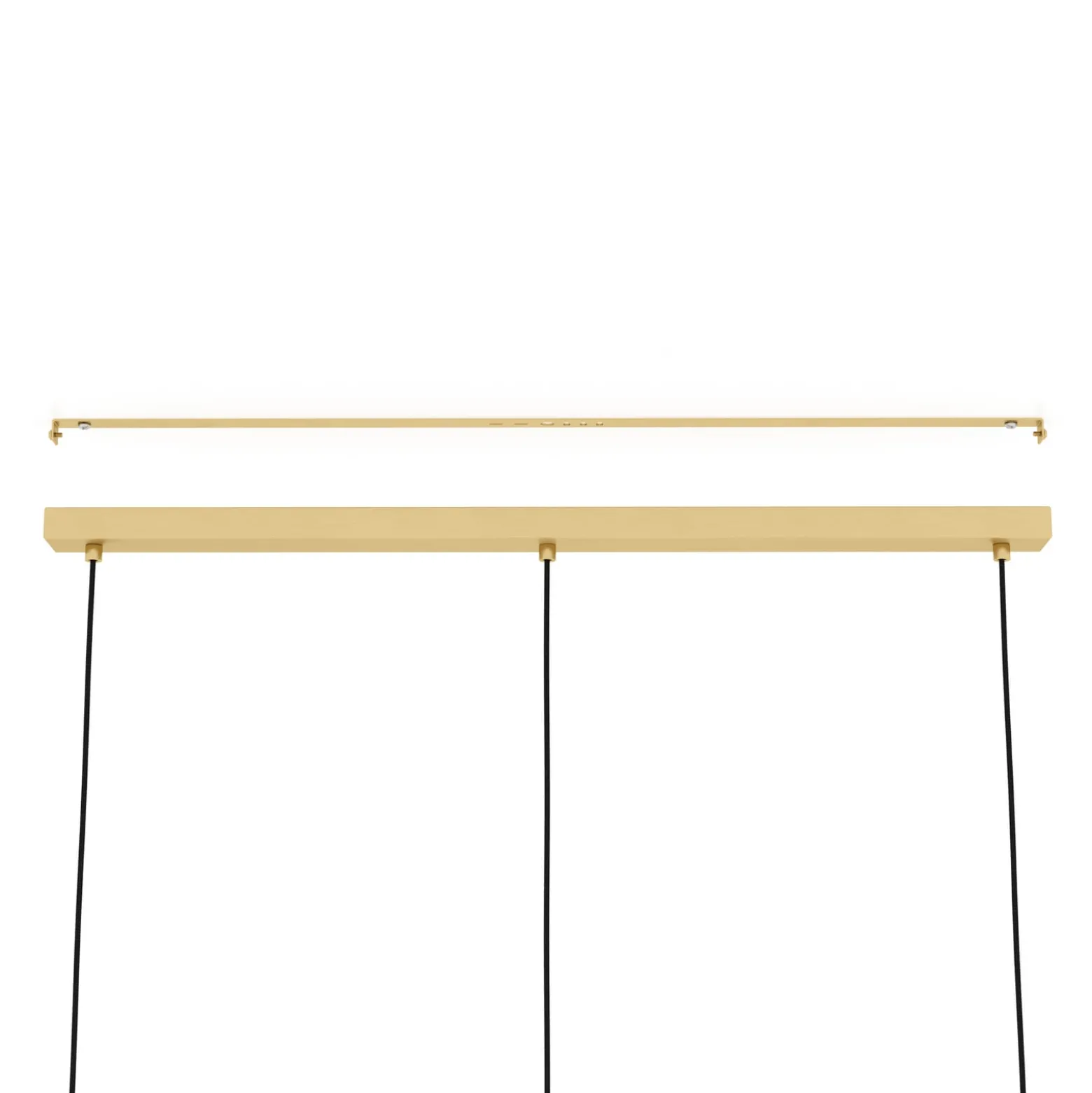 Hängelampe Caprarola, Länge 90 cm, sandfarben, 3-flg., Glas