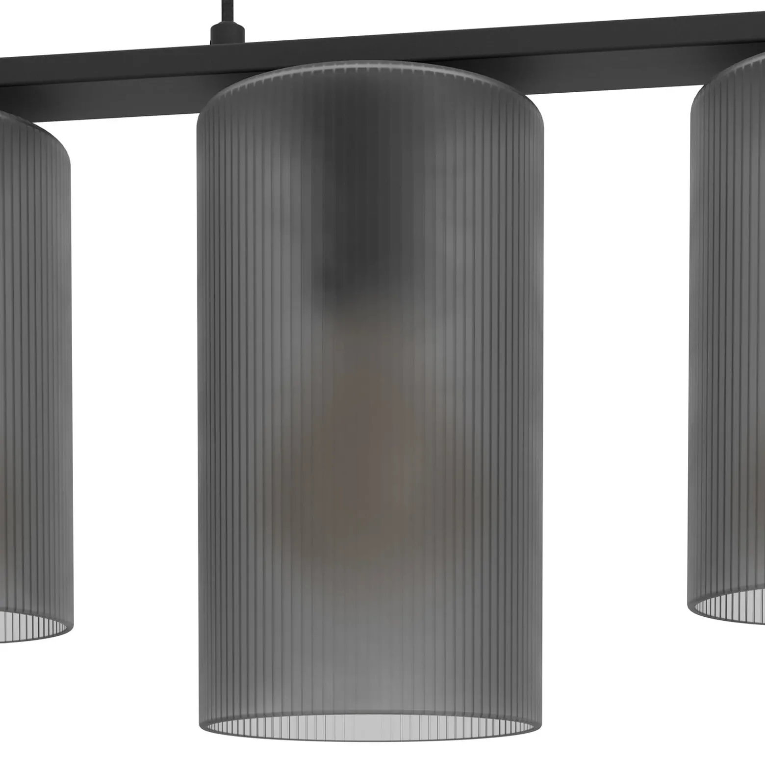 Hängelampe Colomera, Länge 80 cm schwarz/grau, 5-flg., Glas