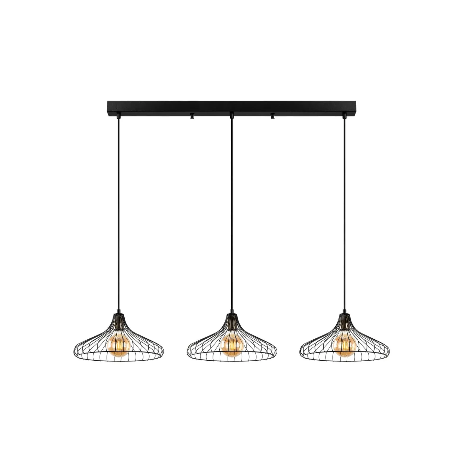 Hängelampe Depay 11260 3-flg. linear schwarz antik